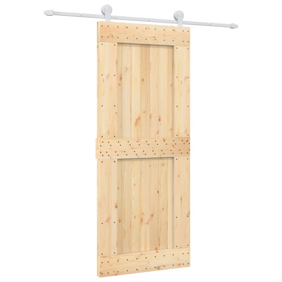 Puerta corredera con herrajes madera maciza de pino 85x210