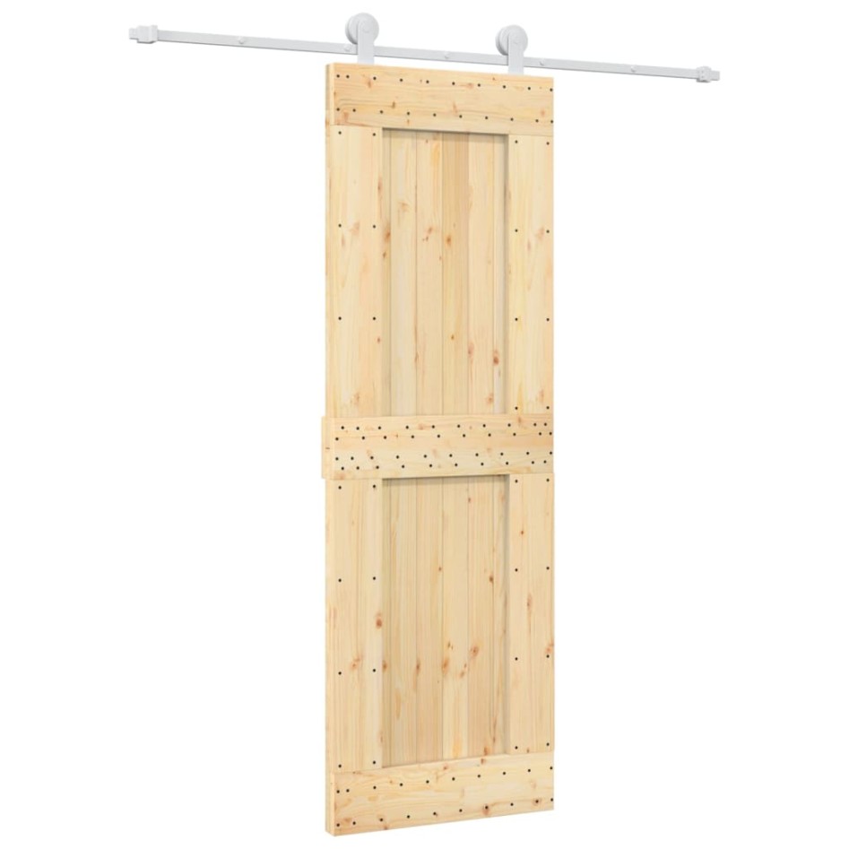 Puerta corredera con herrajes madera maciza de pino 70x210