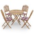 Set de comedor exterior plegable 5 piezas con cojines
