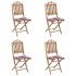 Set de comedor exterior plegable 5 piezas con cojines