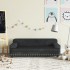 Sofá para niños de terciopelo negro 90x53x30