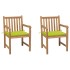 Sillas de jardín 2 uds madera de teca y cojines verde