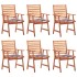 Sillas comedor de jardín y cojines 6 uds madera maciza