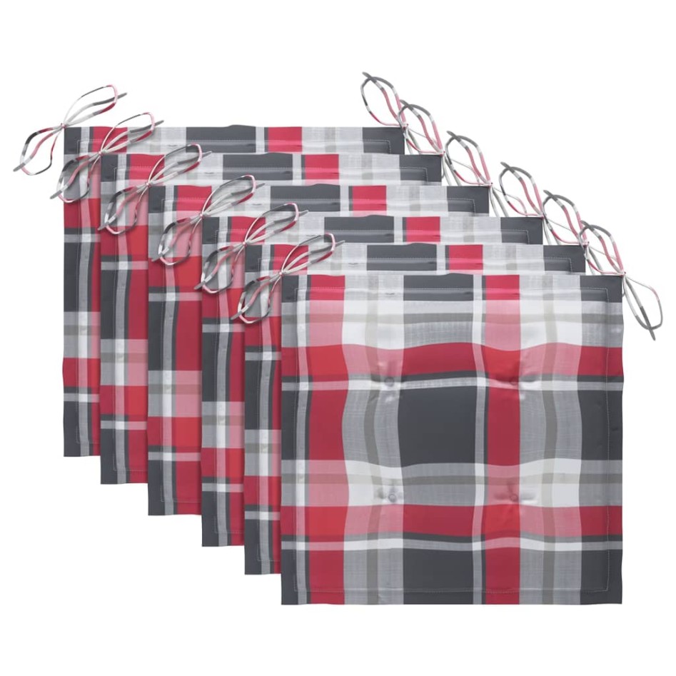 Sillas comedor de jardín y cojines 6 uds madera maciza