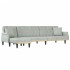 Sofá cama en forma de L terciopelo gris claro 271x140x70
