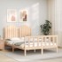 Estructura de cama de matrimonio con cabecero madera