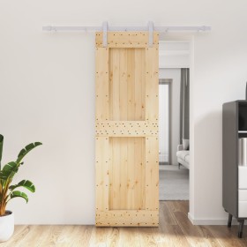 Puerta corredera con herrajes madera maciza de pino 70x210