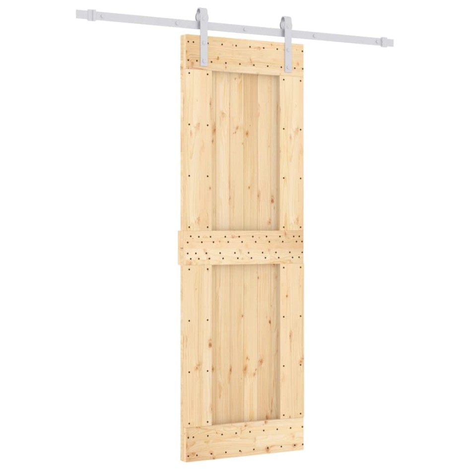 Puerta corredera con herrajes madera maciza de pino 70x210