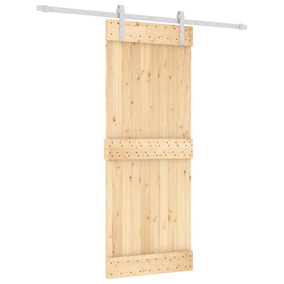 Puerta corredera con herrajes madera maciza de pino 80x210