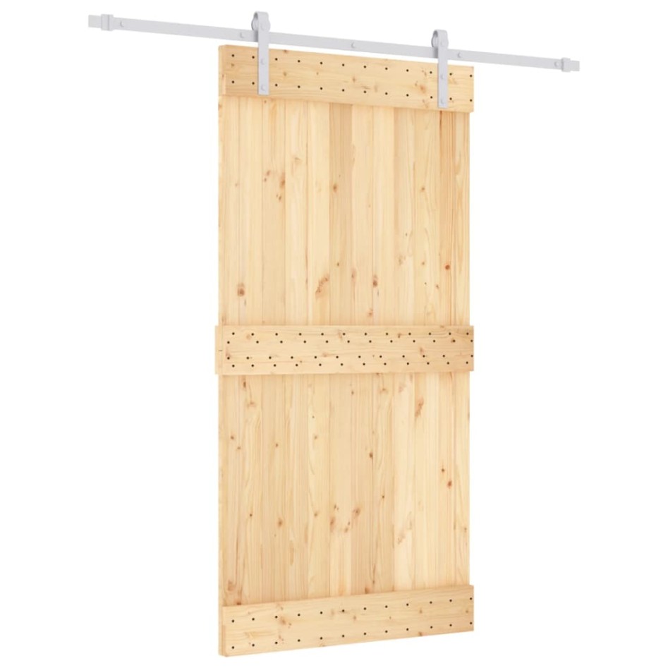 Puerta corredera con herrajes madera maciza de pino 100x210