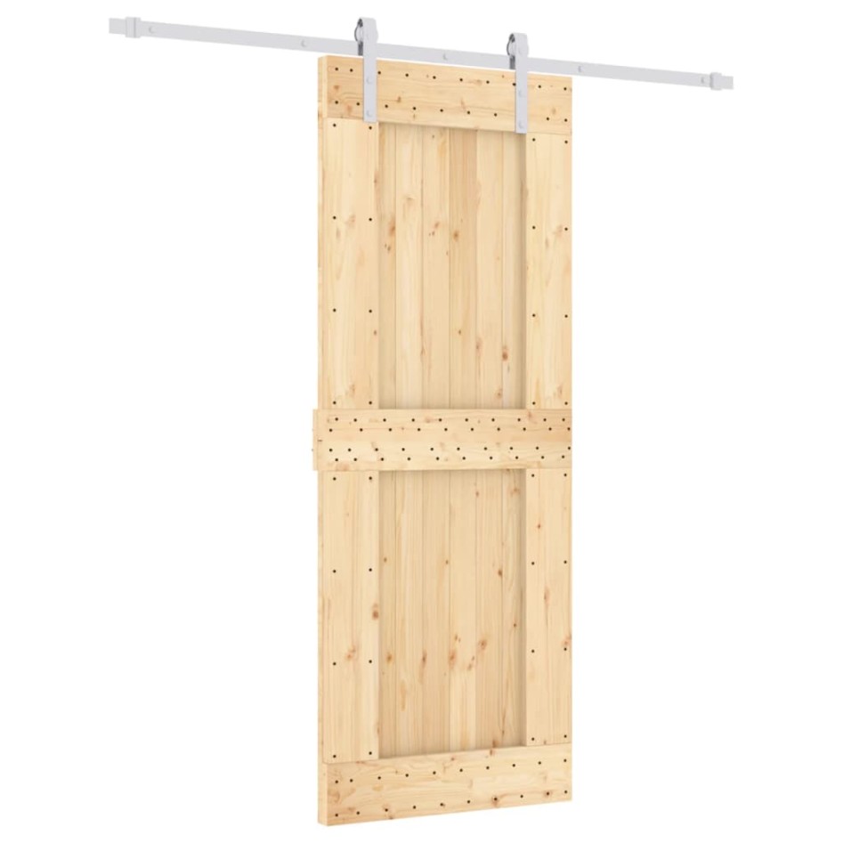 Puerta corredera con herrajes madera maciza de pino 80x210