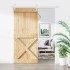 Puerta corredera con herrajes madera maciza de pino 90x210
