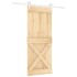 Puerta corredera con herrajes madera maciza de pino 90x210