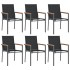 Sillas de jardín 6 uds textilene y acero negro 55x61,5x90