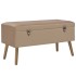 Banco con compartimento de terciopelo beige 80