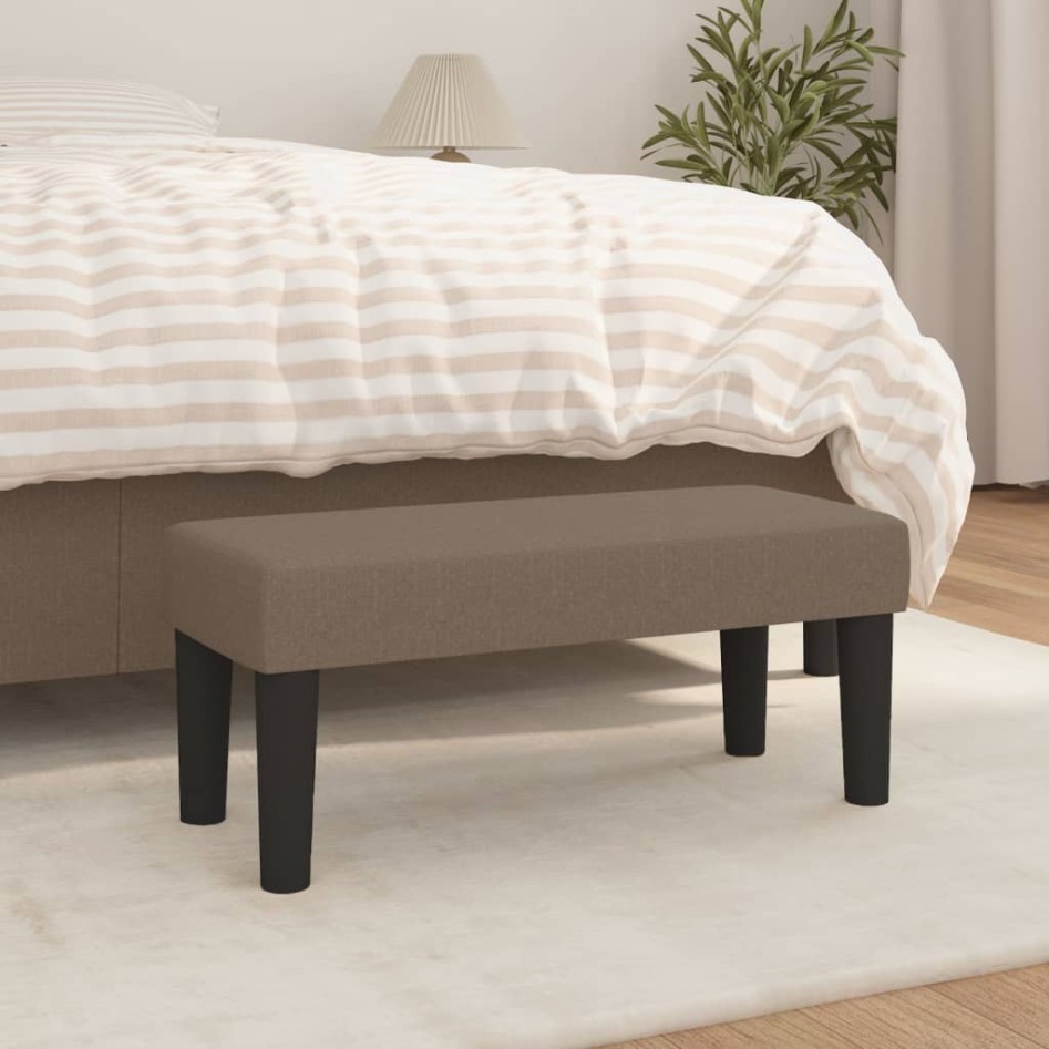 Banco de tela gris taupe 70x30x30