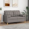 Sofá de 2 plazas con cojines tela gris taupe 120 cm
