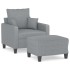 Sillón con taburete tela gris claro 60