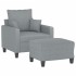 Sillón con taburete tela gris claro 60