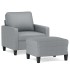 Sillón con taburete tela gris claro 60