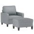 Sillón con taburete tela gris claro 60
