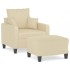 Sillón con taburete tela crema 60
