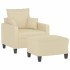 Sillón con taburete tela crema 60