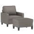 Sillón con taburete tela gris taupe 60