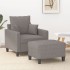 Sillón con taburete tela gris taupe 60