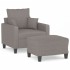 Sillón con taburete tela gris taupe 60