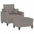 Sillón con taburete tela gris taupe 60