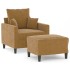 Sillón con taburete terciopelo marrón 60