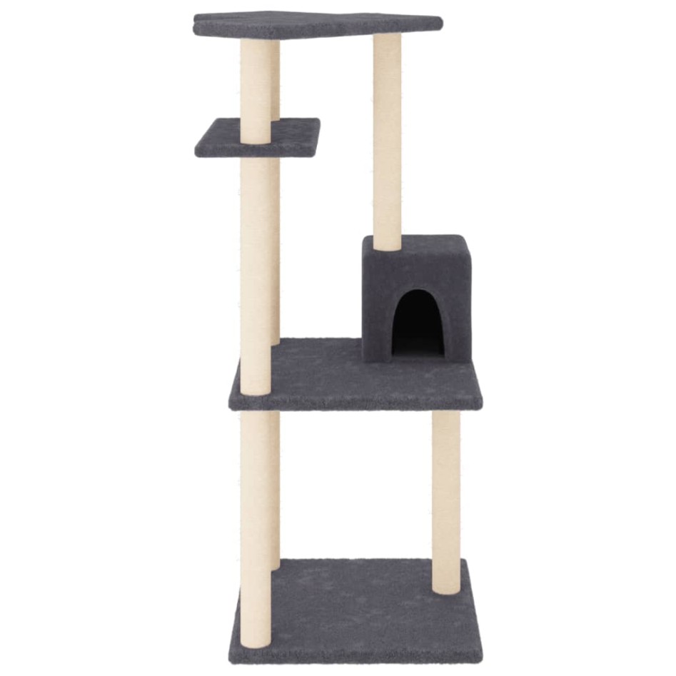Rascador para gatos con postes de sisal gris oscuro 123