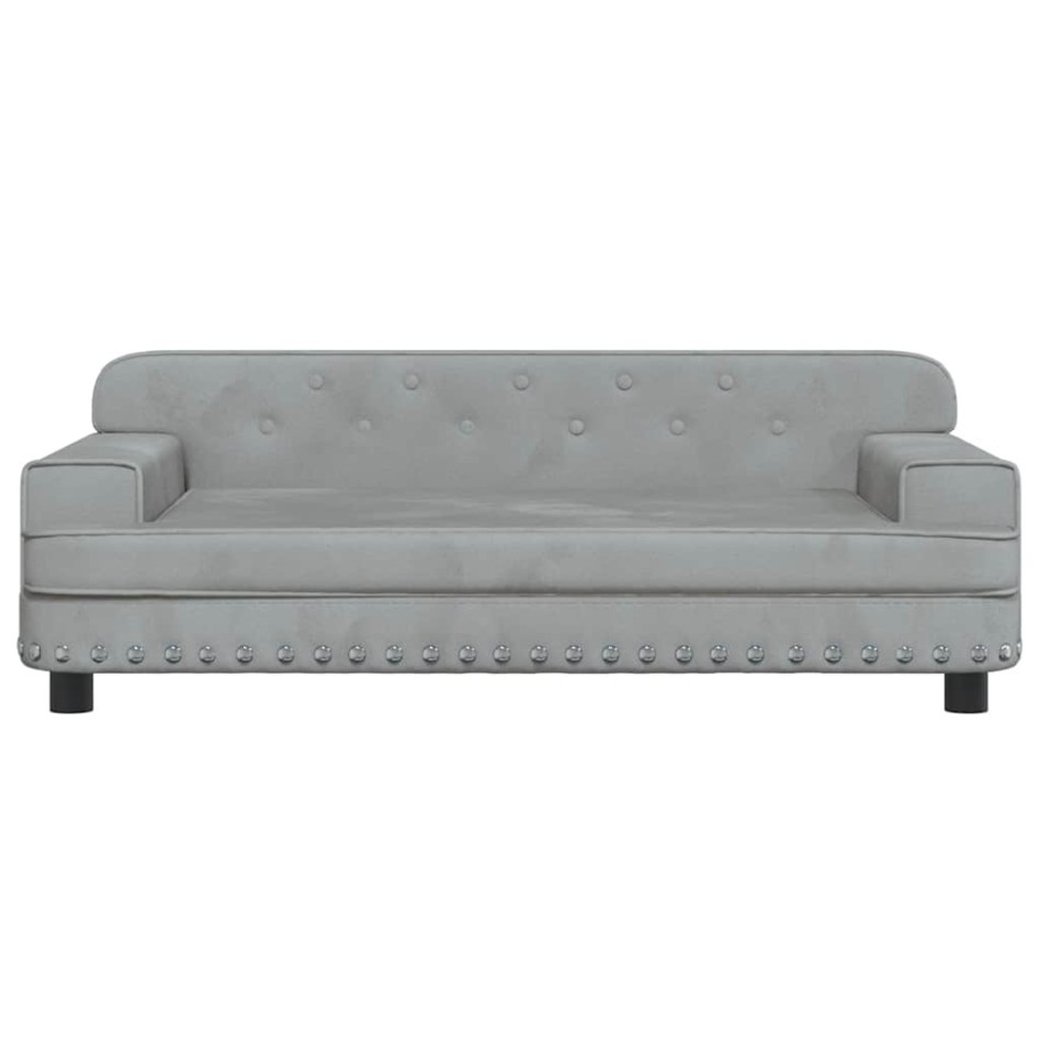Cama para perros de terciopelo gris claro 90x53x30