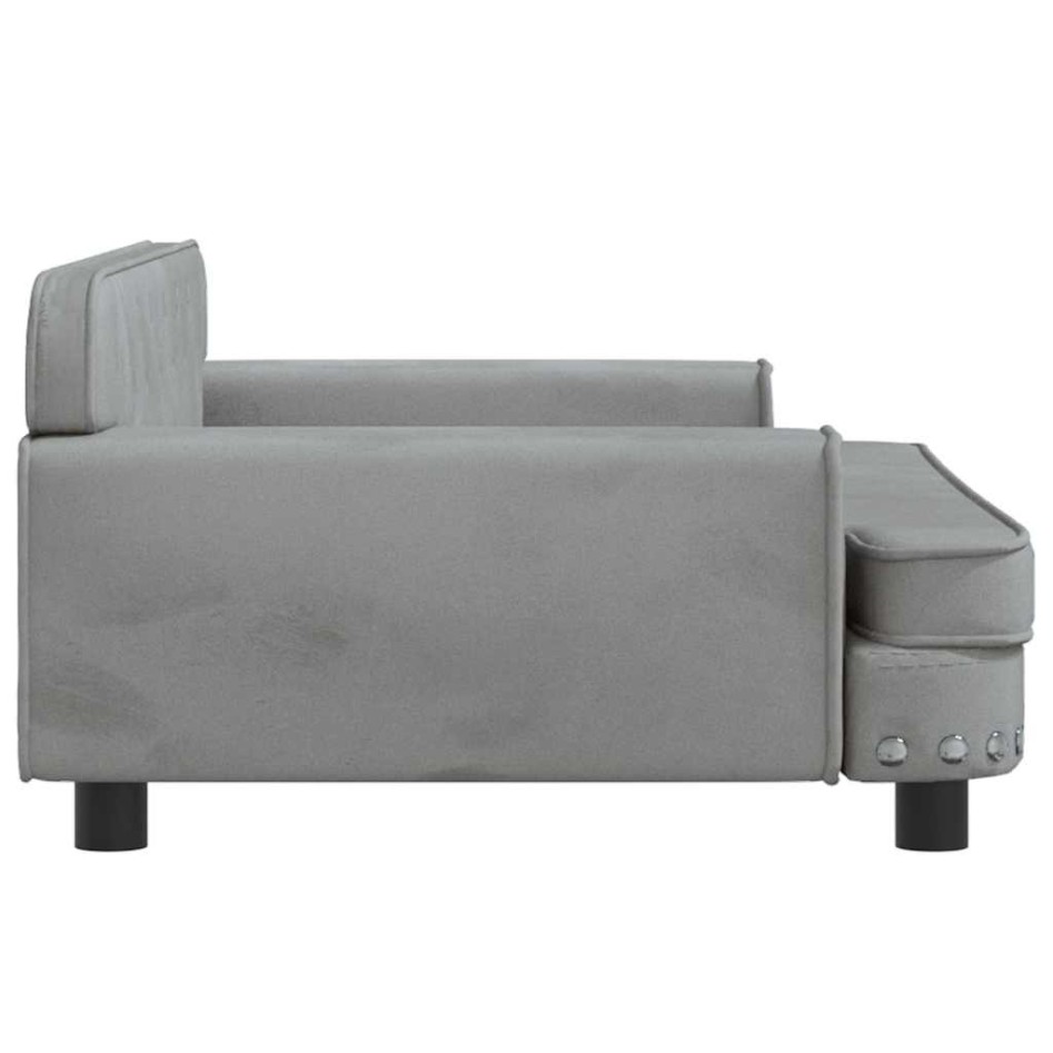 Cama para perros de terciopelo gris claro 90x53x30