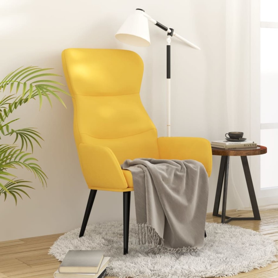 Sillón de relax de tela amarillo