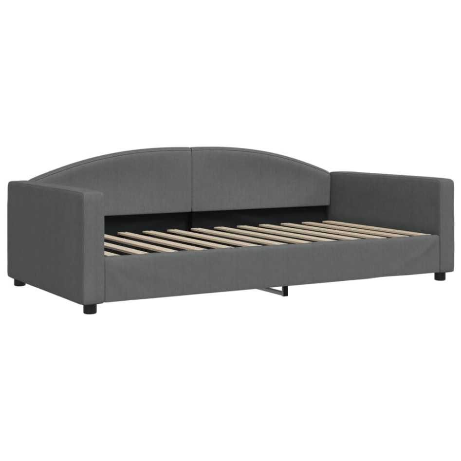 Sofá cama con colchón tela gris oscuro 100x200