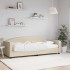 Sofá cama con colchón tela crema 90x200