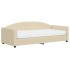 Sofá cama con colchón tela crema 90x200