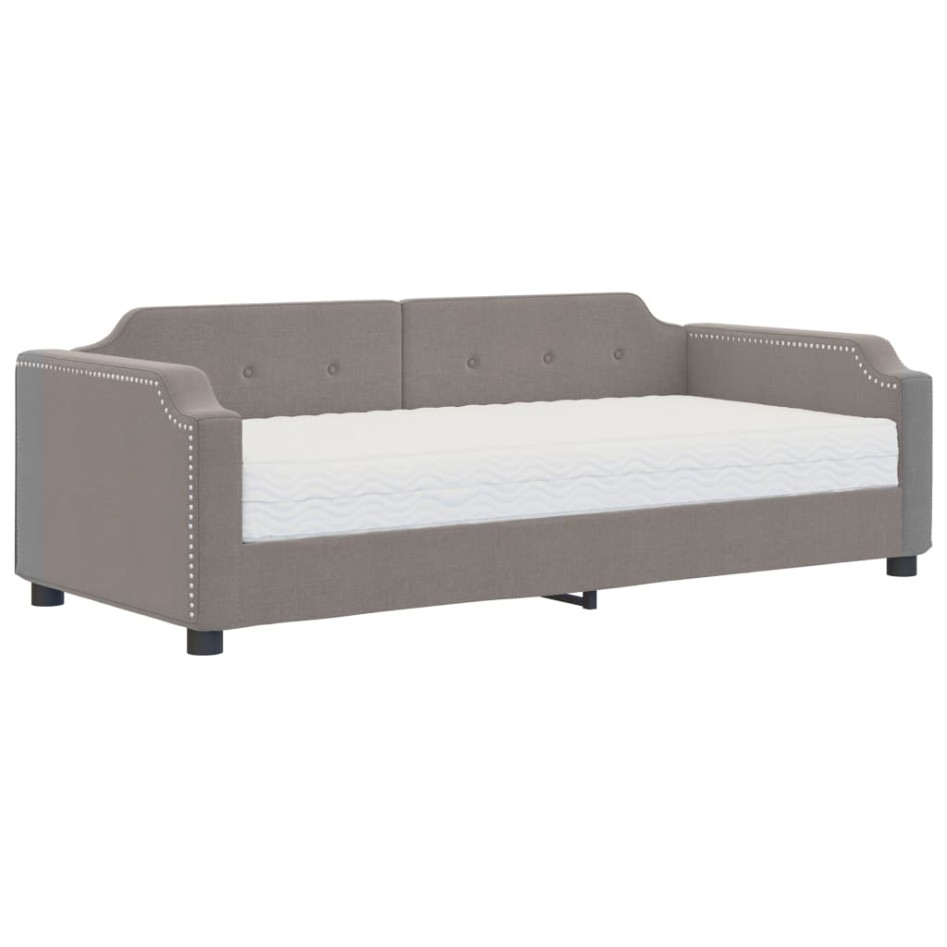 Sofá cama con colchón tela gris taupe 100x200