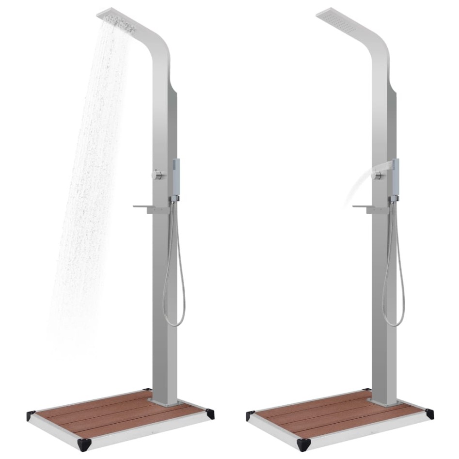 Ducha de jardín con plato acero inoxidable y