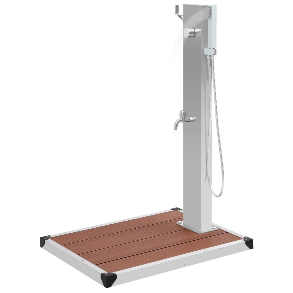 Ducha de jardín con plato acero inoxidable