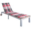 Tumbona con cojín madera maciza de acacia y acero galvanizado