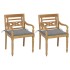 Sillas Batavia 2 uds teca maciza con cojines