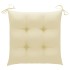 Silla mecedora de madera maciza de teca con cojín blanco
