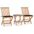 Set comedor de jardín plegable 3 piezas madera de teca