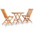 Set de bistró 3 pzas con cojines azul real madera maciza
