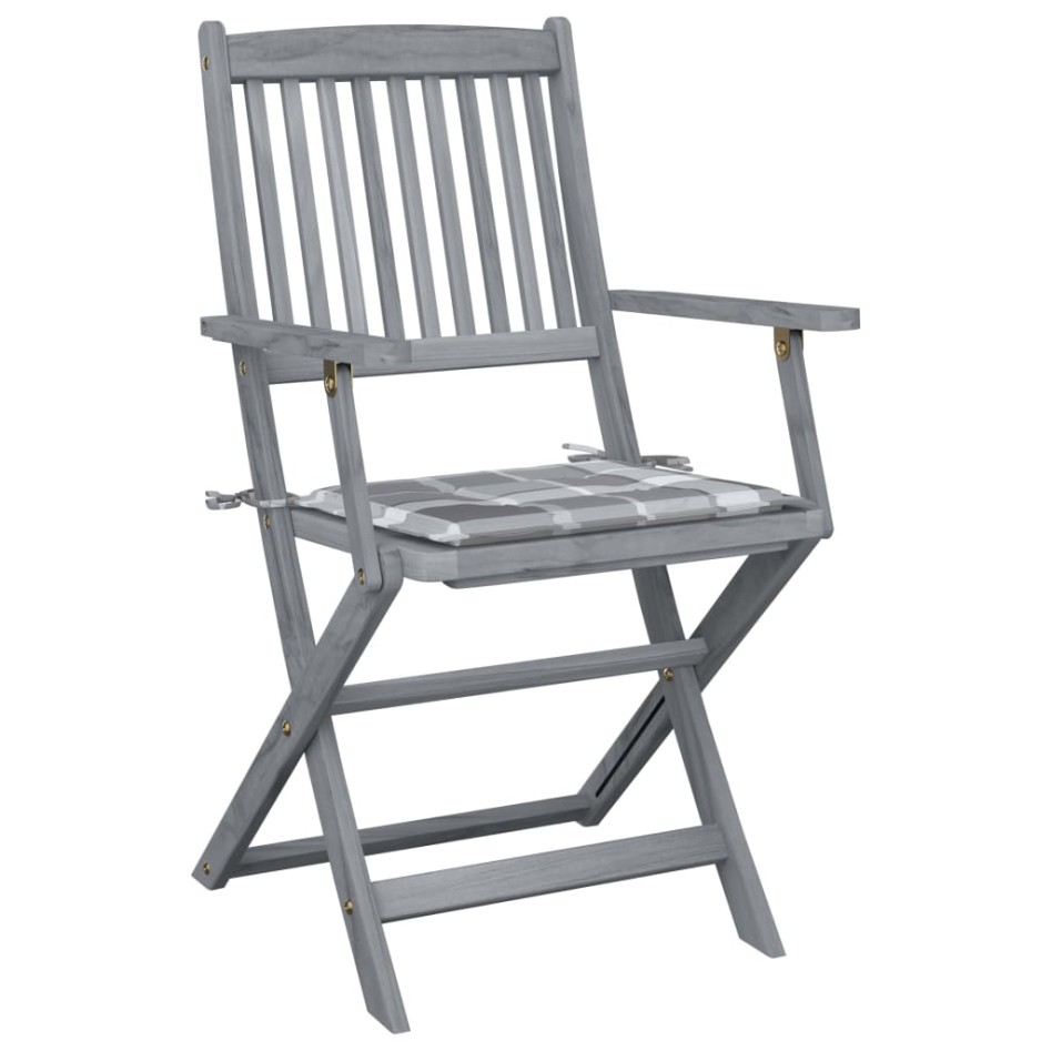 Sillas de jardín plegables 4 uds madera maciza acacia y