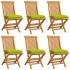 Sillas de jardín 6 uds cojines verde brillante madera de