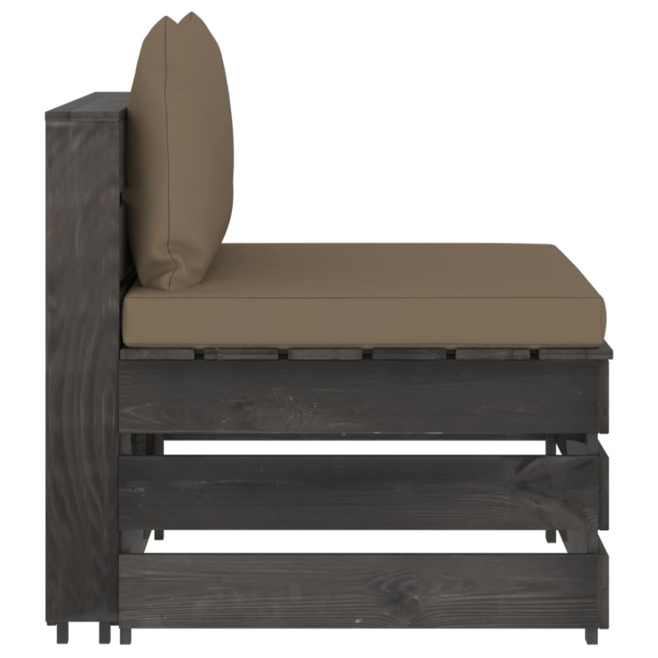 Sofá central seccional con cojines madera impregnada